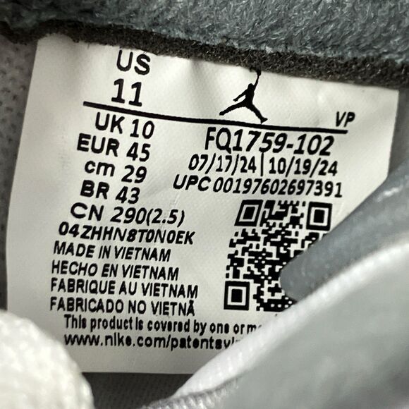 Nike Jordan Sneakers Mens 11‎ White Gray Spizike Brooklyn Streetwear FQ1759-102 main image 8